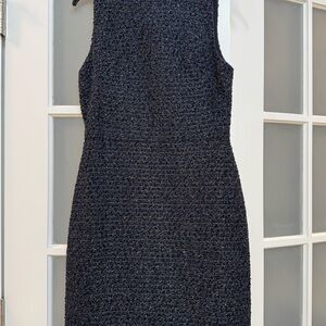 Ann Taylor Navy Textured Backless Dress